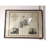 ANTIQUE FRAMED AND GLAZED MAP COUNTY OF MIDDLESEX BY C AND I GREENWOOD, 84 X 63CM