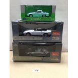 THREE BOXED METAL DIE-CAST MODEL LOTUS CARS. TWO SUN STAR EUROPEAN COLLECTIBLES AND WELLY NEX.