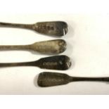 FOUR HALLMARKED SILVER SPOONS GEORGE NANGLE 1821, 64 GRAMS WITH HALLMARKED SILVER PHOTOFRAME
