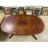 VINTAGE EXTENDABLE DINING TABLE IN ROSEWOOD 160 X 101CM EXTENDS TO 258CM WITH TWO LEAVES