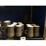 THIRTY-PIECE COFFEE SET FLAMESTONE BY DANSK, DENMARK