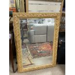 LARGE HEAVY FRAMED BEVELED MIRROR, 78 X 110CM