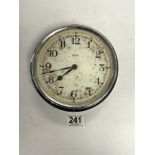 VINTAGE CHROME AND BAKELITE SMITHS WALL CLOCK, 18CM