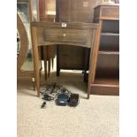 VINTAGE SINGER SEWING MACHINE CABINET WITH ACCESSORIES