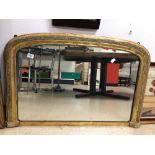 19TH CENTURY GILDED OVERMANTLE MERCURY MIRROR, 104 X 69CM