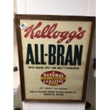 VINTAGE KELLOGG’S ALL-BRAN CEREAL FRAMED AND GLAZE