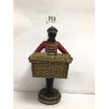 VINTAGE RESIN BLACKMOOR CARRYING A BASKET, 24CM