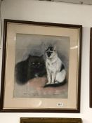 MARJORIE COX, FRAMED AND GLAZED PASTEL TITLES MEG AND JENNY 1987, 61 X 68CM