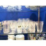 A QUANTITY OF CUT AND ETCHED TABLE GLASSWARE
