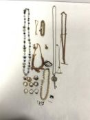 MIXED COSTUME JEWELLERY ITEMS INCLUDES SILVER