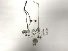 MIXED SILVER/WHITE METAL AND ENAMEL JEWELLERY