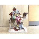 A LARGE ROYAL DUX FIGURE OF ARAB ON CAMEL, 48CMS