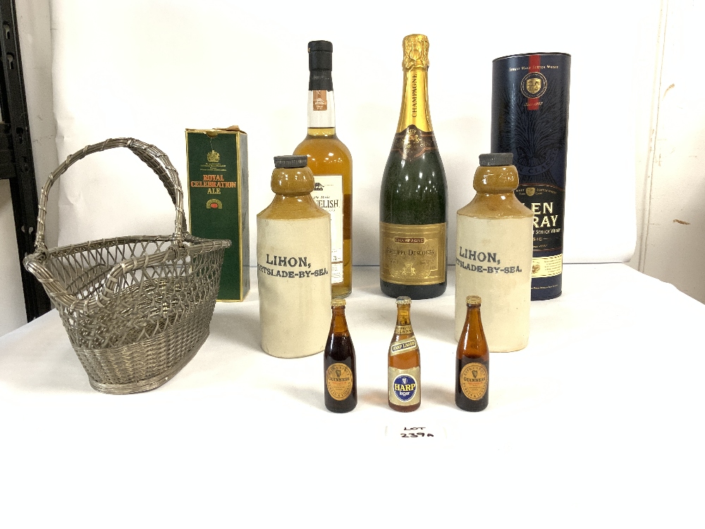 ALCOHOL, GLEN MORAY, WHISKY, PHILLIPE DES LOGES CHAMPAGNE, CLYELISH WHISKY, AND MORE