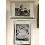 TWO FRANK WORTH LIMITED EDITION FRAMED PHOTOGRAPHS OF MARILYN MONROE WITH EMBOSSED STAMP 26 X 30 CMS