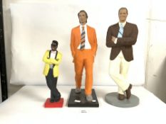 THREE FIGURAL STATUES MADE OF CERAMIC, THE LARGEST 44CMS