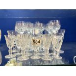 A QUANTITY OF STUART CRYSTAL GLASSES AND OTHER GLASSWARE