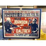 A LIMITED EDITION SILKSCREEN PRINT POSTER FOR A ONE NIGHT ONLY LIVE PERFORMANCE OF ROGER DALTREY AND