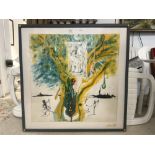 A LARGE PRINT BY SALVADORE DALI - NUDE TAKEN FROM LIMITED EDITION PRINT 524/2000 76 X 76 CMS