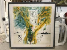 A LARGE PRINT BY SALVADORE DALI - NUDE TAKEN FROM LIMITED EDITION PRINT 524/2000 76 X 76 CMS