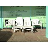 TWO MATCHING GARDEN LOUNGERS WITH TWO MATCHING ARMCHAIRS BY ALIBERT