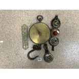 BRASS SALTER NO 20 SCALES WITH OTHER MIXED BRASS WARE