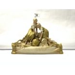 A ROYAL DUX FIGURES OF LADIES WITH A WATER JUG, 20CMS