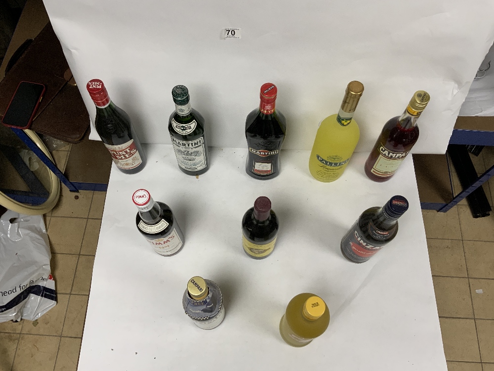 NINE BOTTLES OF SPIRITS INCLUDING CAMPARI AND CINZANO - Image 2 of 3