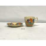 BIZARRE BY CLARICE CLIFF CROCUS PATTERN CUP AND SAUCER