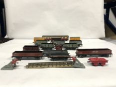HORNBY DUBLO TENDERS, MECCANO TENDERS, AND A TIN PLATE CARRIAGE