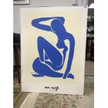 A LARGE PRINT OF HENRI MATISSE TUE BLUE NUDE 76 X 100 CMS