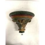 A PAINTED STONEWALL BRACKET PUGIN PERIOD WITH ACANTHUS LEAF MOULDING, 22CMS