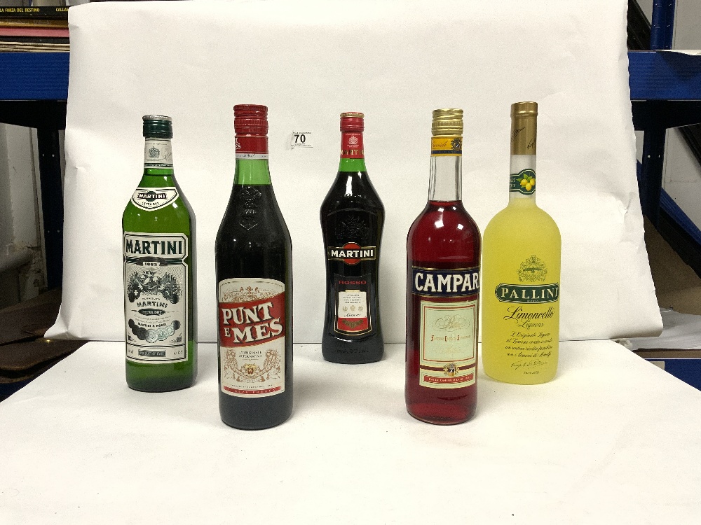 NINE BOTTLES OF SPIRITS INCLUDING CAMPARI AND CINZANO - Image 3 of 3