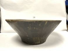 A CARVED AFRICAN WOODEN BOWL, 44CMS