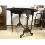 A VICTORIAN BURR WALNUT SHAPED SUTHERLAND TABLE 70 CMS