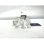 A QUANTITY OF SWAROVSKI CRYSTAL ANIMAL FIGURES, OWLS, TEDDY BEAR ETC