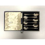 SET OF SIX HALLMARKED SILVER CASED TEASPOONS 1932 BY JOSEPH ROUND AND SONS LTD