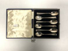 SET OF SIX HALLMARKED SILVER CASED TEASPOONS 1932 BY JOSEPH ROUND AND SONS LTD