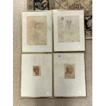 A SET OF 4 PRINTS OF LEONARDO DE VINCI SKETCHES 32 X 40 CMS