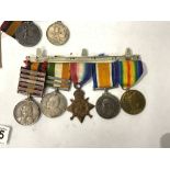 TWO SOUTH AFRICAN MEDALS 1901 & 1902, FIVE CAMPAIGNS, A WORLD WAR I GROUP, A FAITHFUL SERVICE MEDAL.