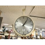 A CIRCULAR STATION DOUBLE SIDE CLOCK MAKER GENT OF LEICESTER 30 CMS DIAMETER
