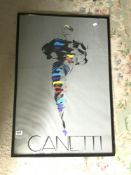 A CANETTI FRAMED PRINT GLAMOUROUS LADY 23 X 90 CMS