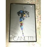 A CANETTI FRAMED PRINT GLAMOUROUS LADY 23 X 90 CMS