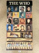 A FOLDING - THE WHO ALBUM POSTER 1981 WITH PORTRAITS ADVERTISING THE LP FACE DANCES
