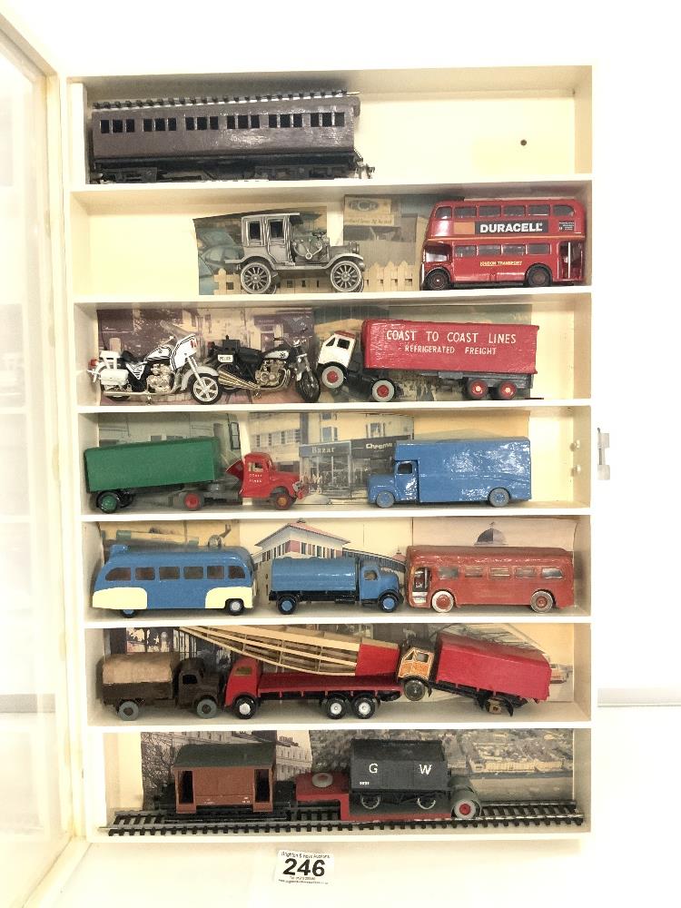 A QUANTITY OF MODEL VEHICLES IN A WALL MOUNTED DISPLAY CABINET - Image 2 of 7