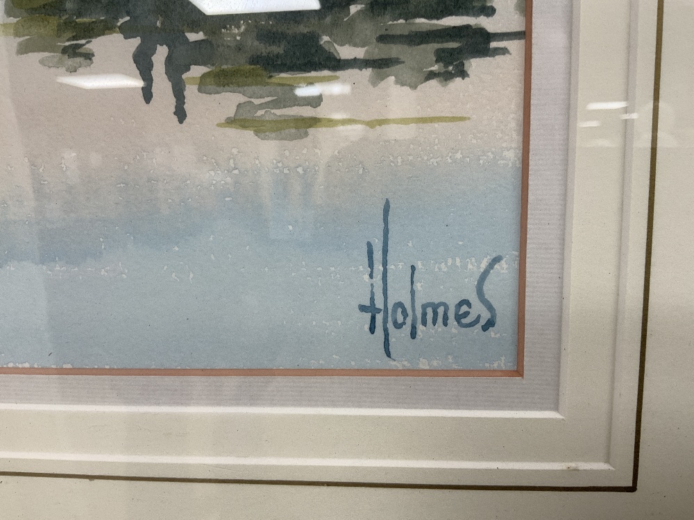 A PAIR OF DAVID HOLMES WATERCOLOURS OF OLD BOSHAM, SIGNED 54 X 36CMS - Image 3 of 9