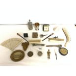 A CRIBBAGE BOARD, OVAL MINIATURE FRAME AND SUNDRY ITEMS