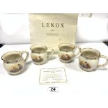 A SET OF FAIR HUNDRED ACRE WOOD FRIENDSHIP MUGS, CRAFTED BY LENOX FINE CHINA WITH A CERTIFICATE