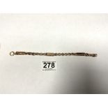 A 9CT MARKED SECTION OF A WATCH CHAIN WITH RECTANGULAR AND BELCHER LINKS, 18.7 GRAMS