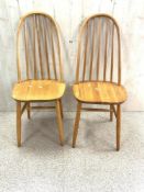 A PAIR OF STICK BACK DINING CHAIRS