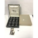 A SET OF SIX WATERFORD CRYSTAL SHERRY GLASSES IN ORIGINAL FITTED BOX AND SLEEVE